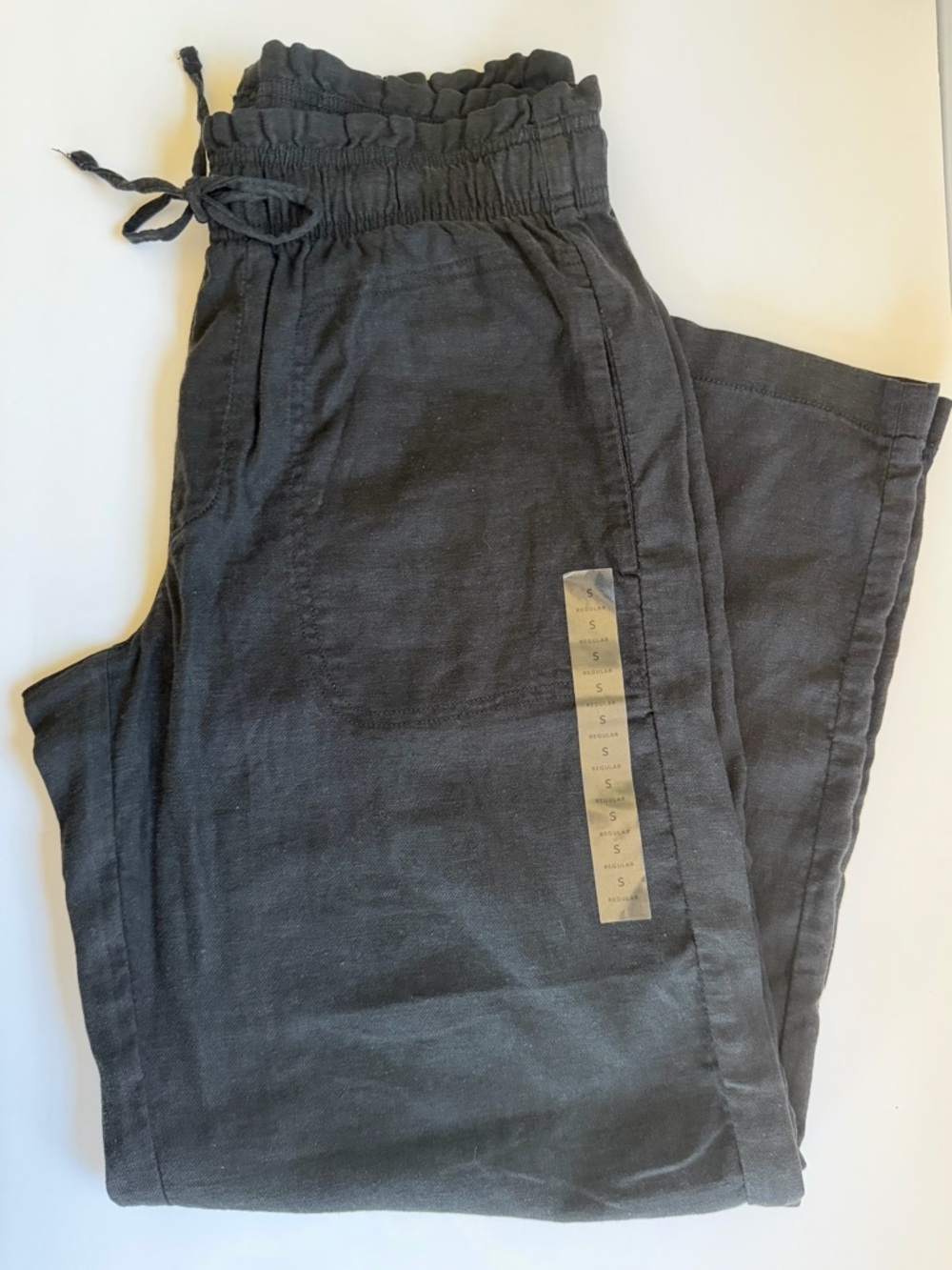 American Eagle Outfitters Black Linen Blend Wide Leg Pants Small NWT New